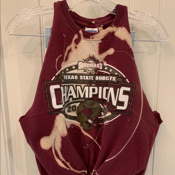 Tx college crop top cutoff shirt - Picture 2 of 7